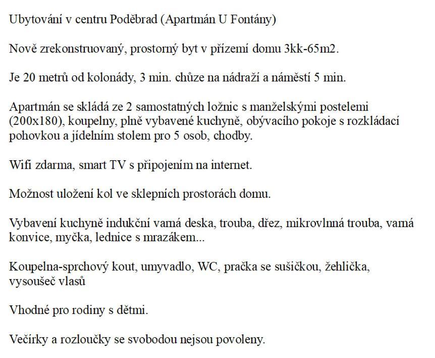 Apartman U Fontany Poděbrady Extérieur photo